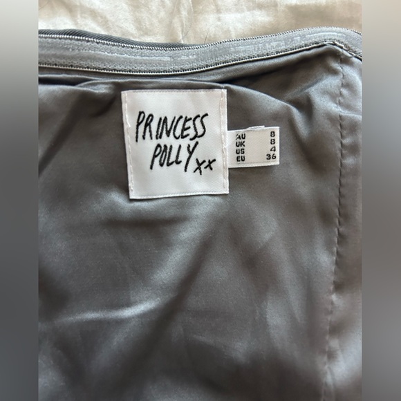 Princess Polly Charcoal Satin Corset Top 4 - Picture 3 of 3